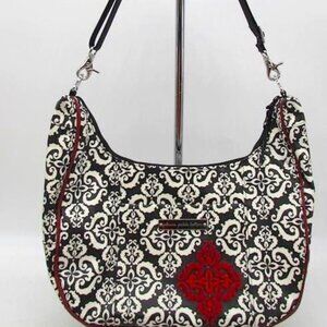 A270-Petunia Pickle Bottom Frolickng Fez Black/White Travel/Diaper bag